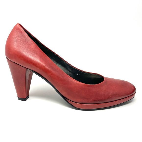 MARIPE Red Leather Pumps Size 40 - Picture 2 of 11